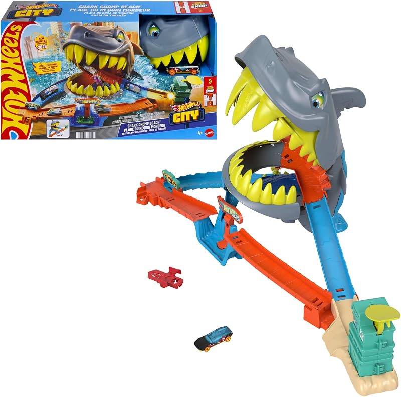 City Shark Chomp Beach Spielset und 1:64 Spielzeugauto