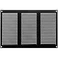 Repa Market Black Air Vent Cover 12" x 8" Inch (Outer Dimensions) - Steel Return Air Grilles - for Ceiling and Sidewall - HVAC - with Protection Screen (11.81'' x 7.87'' Inch)