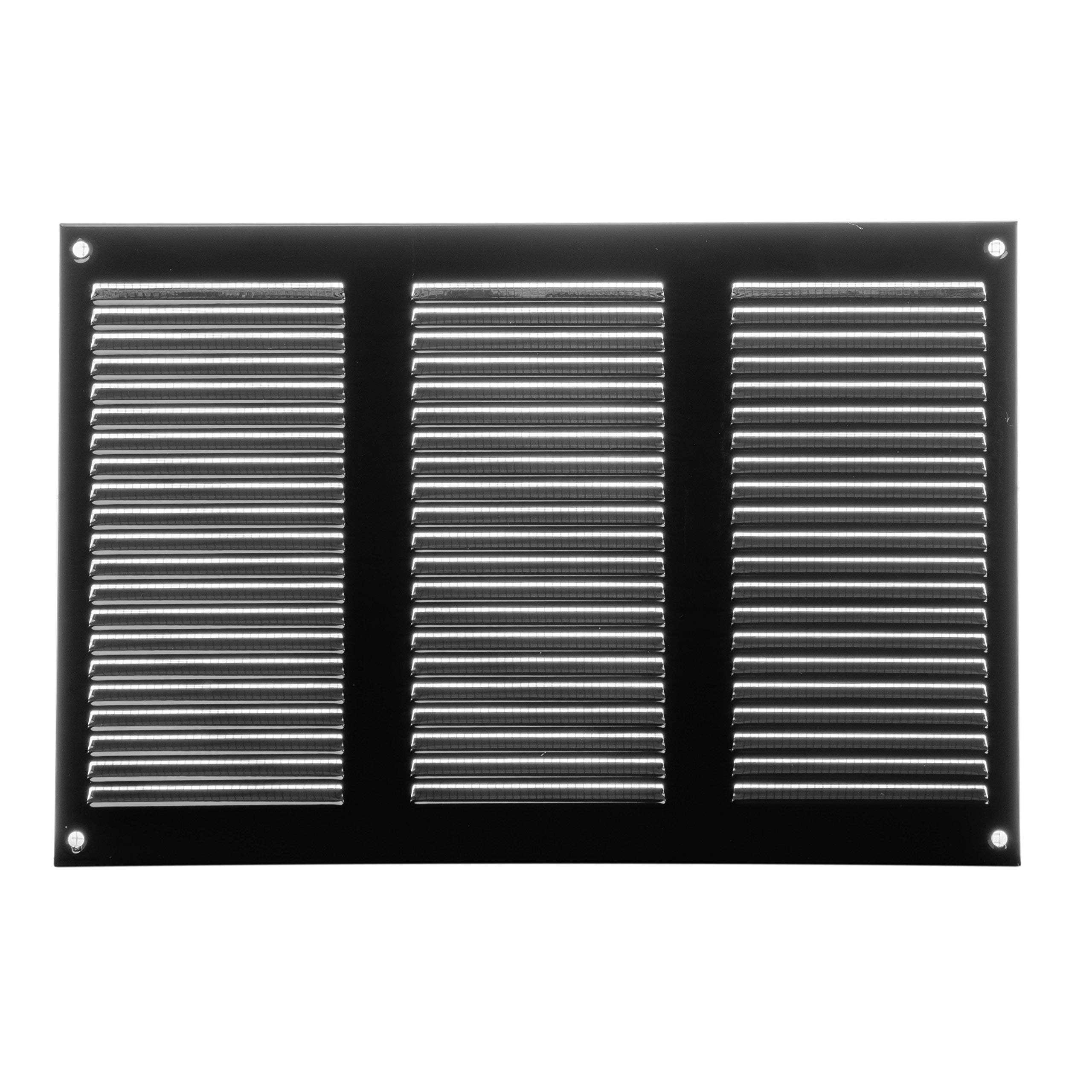 12 x 8 Inch Black Air Vent Cover - Steel Air Grille - for Ceiling and Sidewall - HVAC - with Insect Protection Screen (11.81''x7.87'' Inch, Black)