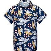Blueleaf Boys Hawaiian Shirt Short Sleeve Casual Button Down Beach Aloha Shirt Kids Summer Hawaii Shirts 5-14 Years
