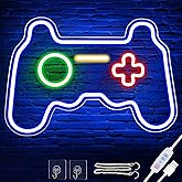 Hudyogy Gaming Neon Signs for Wall Gaming Room Decor for Boys Gamepad Shaped LED Neon Sign Dimmable Colored for Boy Room Decor Neon Sign USB Powered Light Up Gifts for Boys,Teens or Kids