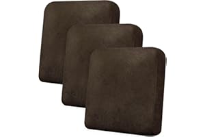 Imnopqr Couch Cushion Covers Leather-Look 3PC Stretch Sofa Seat Slipcover Sets for Living Room Individual Sofa Cushion Cover Couch Seat Protectors, Pet-Friendly, Non-Slip, Easy Fit - Coffee