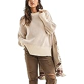Faleave Women's Fashion Sweater Fall Casual Long Sleeve Ribbed Knit Crew Neck Pullover Sweaters Blouse Tops