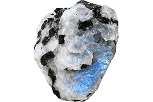 Amazing Gemstone Rainbow Moonstone Raw Crystals and Healing Stones, Natural Rocks For Tumbling - DIY Raw Stones And Crystals (1 Piece)