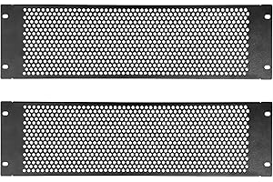 RIVECO 3U Vented Blank Panels for Rack & Cabinets Front Cover Panel 19-Inch Server & Network Rack Mount 2PCS Black
