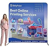 BillyPrint Custom Backdrop Personalized Tension Fabric Display - 7.5x10ft | Custom Banner with Stand for Tradeshow, Event, Graduation &amp; Wedding | Step and Repeat Backdrop | Optional Frame | Carry Bag