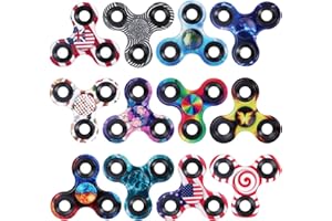 LNCOJOLM 12 Pack Fidget Spinner Bulk for Kid Adult, Metal Tri-Spinner Fidget Toy Set Durable Hand Spinner for Stress Relief Anti Anxiety EDC, Party Favors Supplies Goodie Bag Stuffers