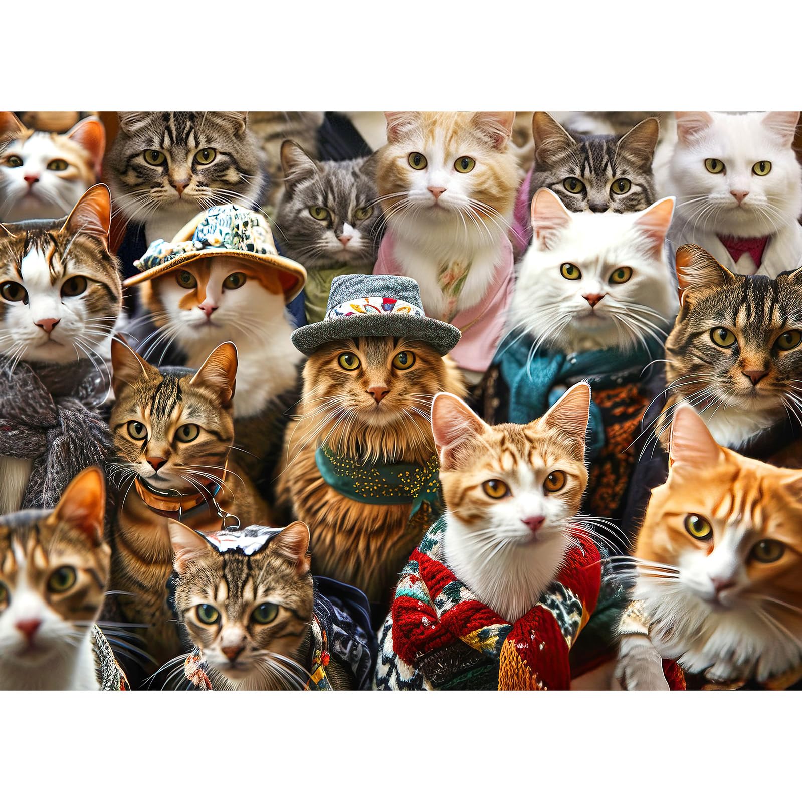 Jigsaw Puzzles for Adults 1000 Piece Jigsaw Puzzles for Adult Educational Game Challenge Toy 1000 Pieces Puzzle for Adults Kids.Educational Games Home Decoration.Theme:Fashion Cat Collection