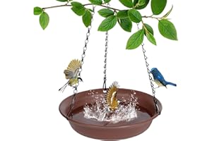 Hanging Bird Bath for Outside, VUWEZ Hanging Birdbath & Bird Feeder for Outdoors, Birds Water Wild Feeders Tray Bowl Accessories for Outdoor, Small Large Birdbaths Bowls for Garden Balcony Decoration