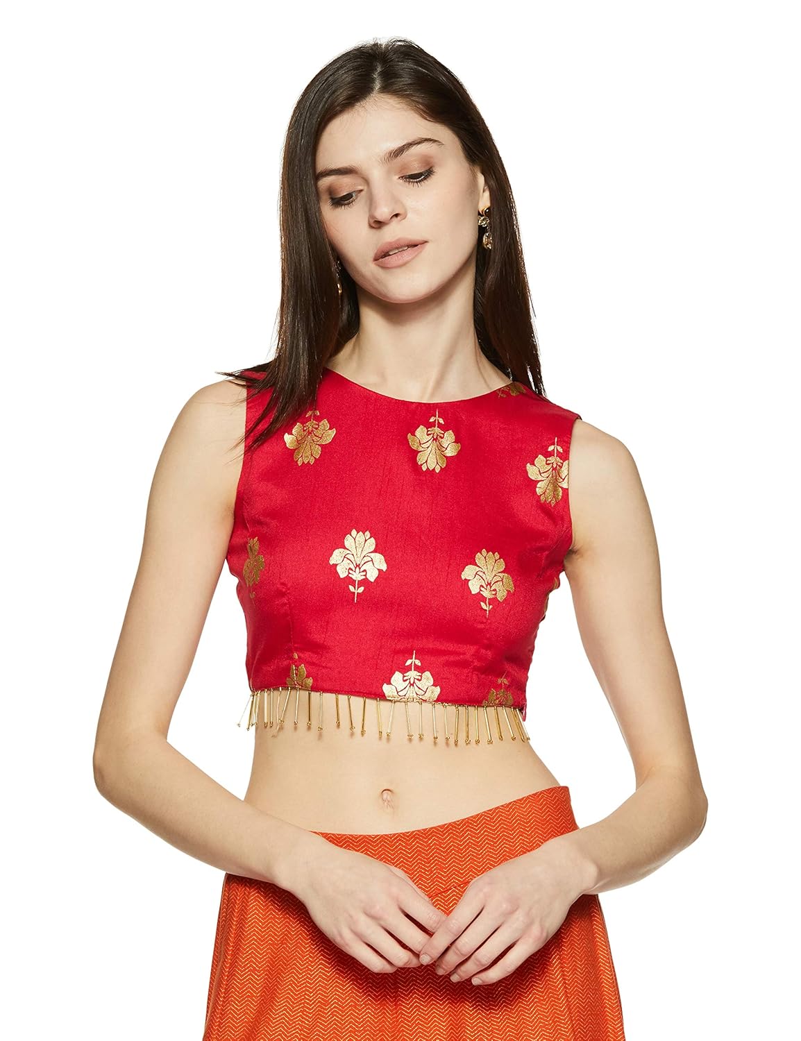 indya women's floral regular fit top