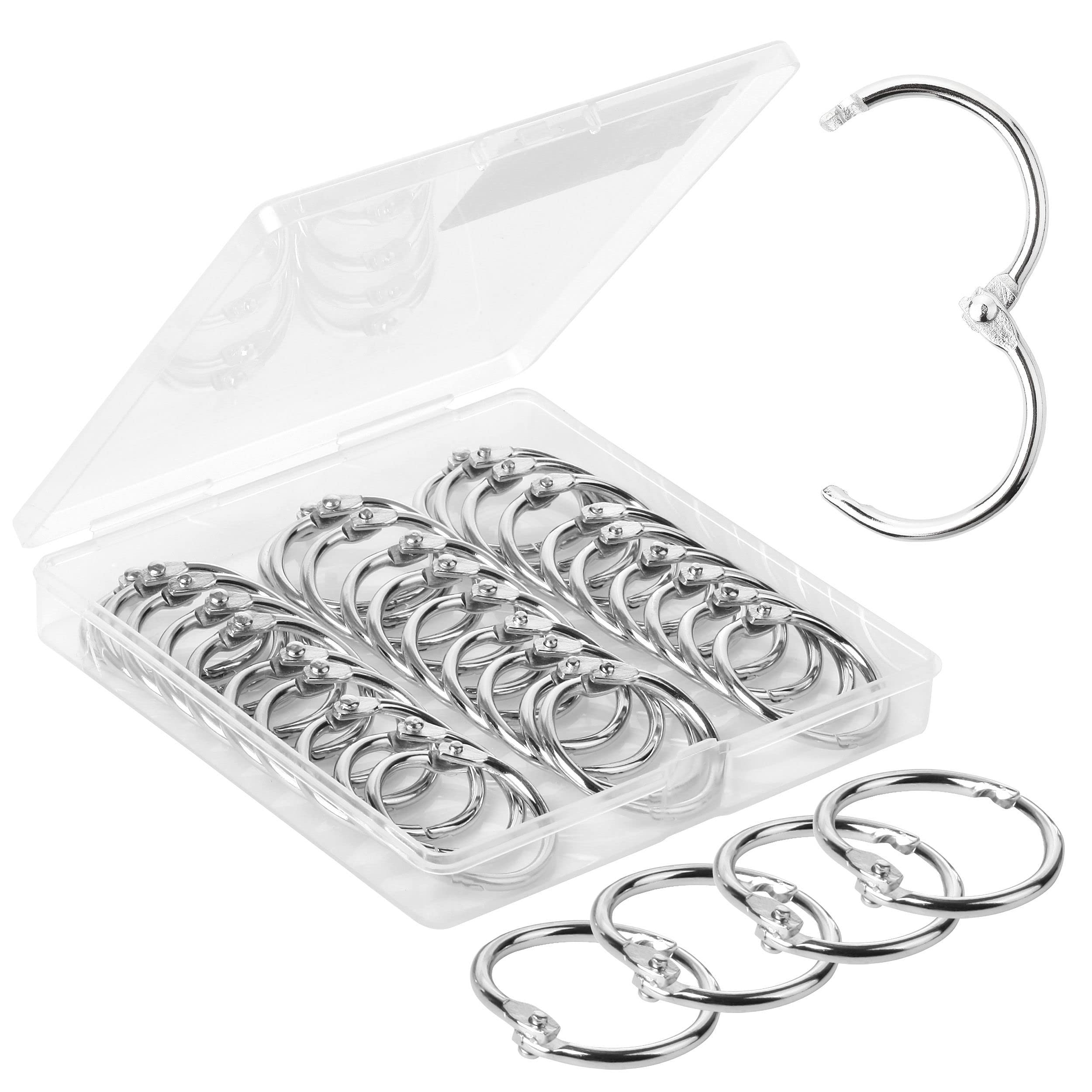 Mr. Pen- Loose Leaf Binder ring, 40 Pack, 1 Inch Metal Rings for Index Cards, Flash Cards