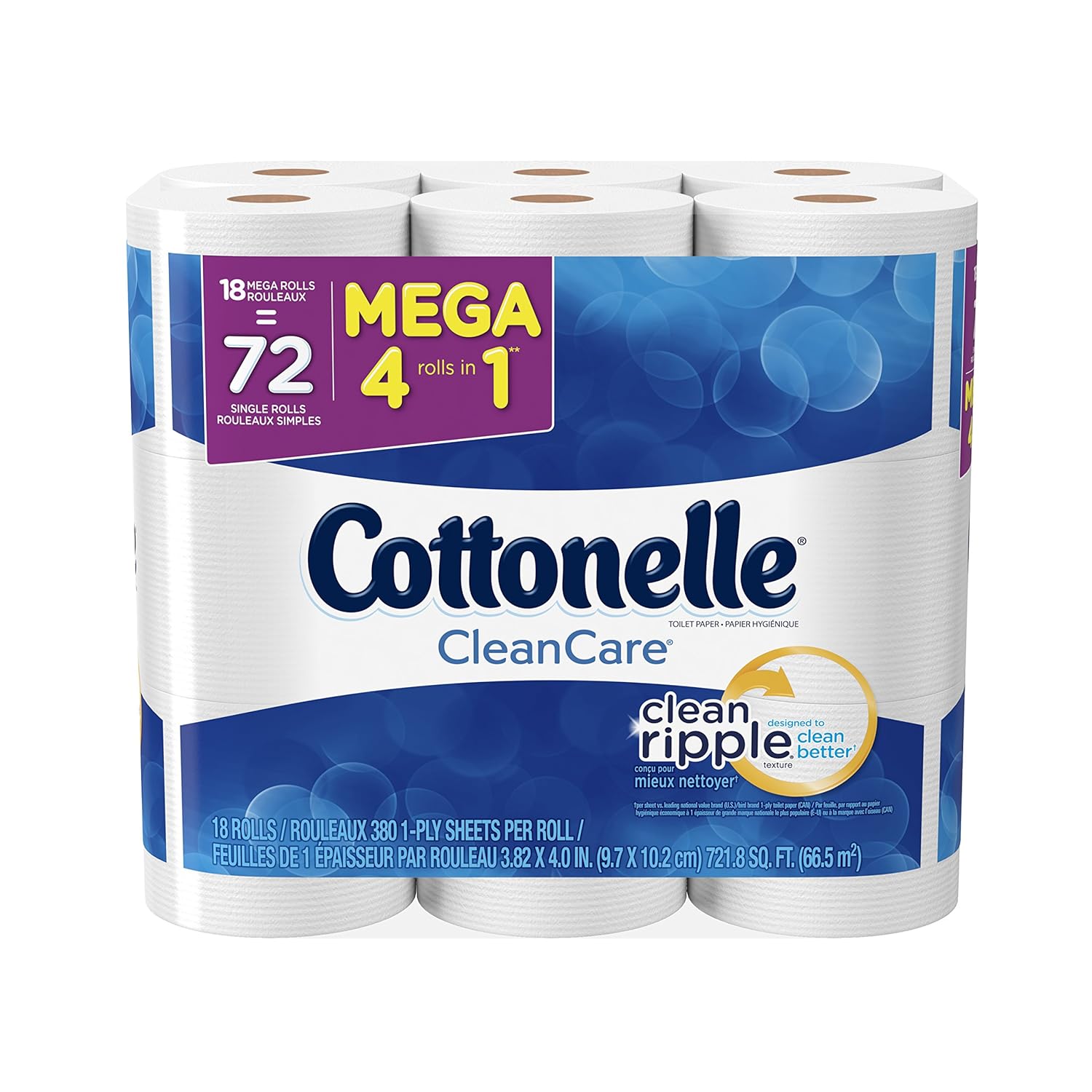 Cottonelle Clean Care Mega Roll Toilet Paper, 18 Count (Pack of 2
