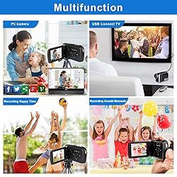 Heegomn Video Camera Camcorder HD 2.7K 36MP Video
