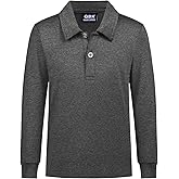 QBK Boys' Performance Polo Kids Collared Golf Shirts Long Sleeve School Uniform for 4T-16Y