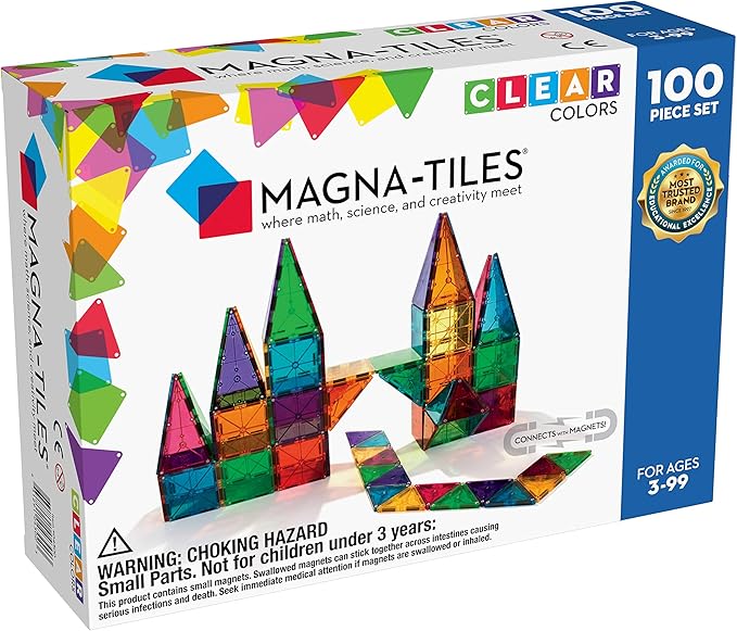 Magna-Tiles 100-Piece Clear Colors Set 
