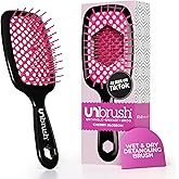 FHI Heat UNbrush Detangling Brush for Pain-Free Brushing on All Wet or Dry Hair Types — Durable DuoFlex Anti-Static Bristles,