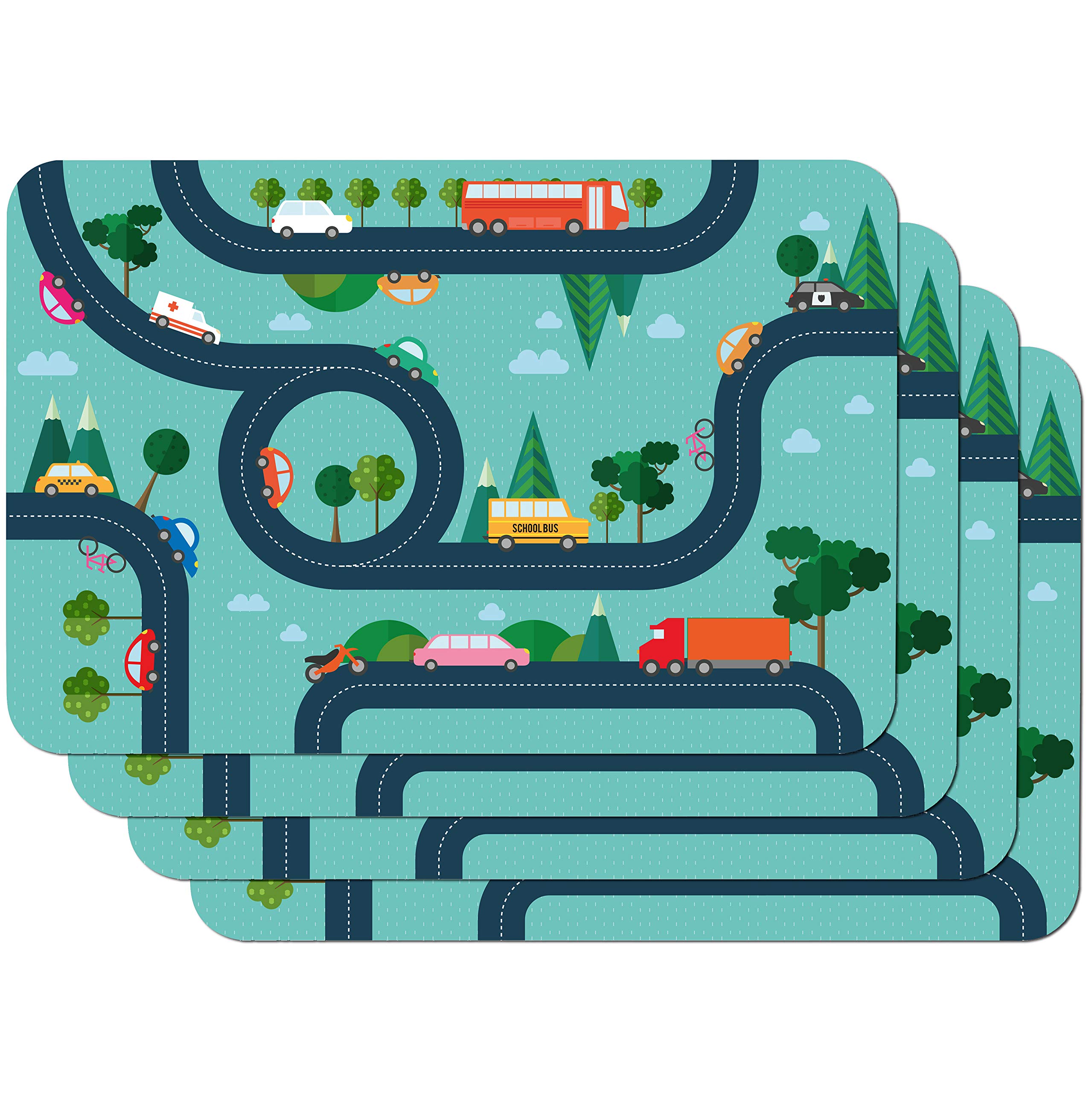 Venilia Children's Printed Placemat, On The Road, 59 x 30 cm