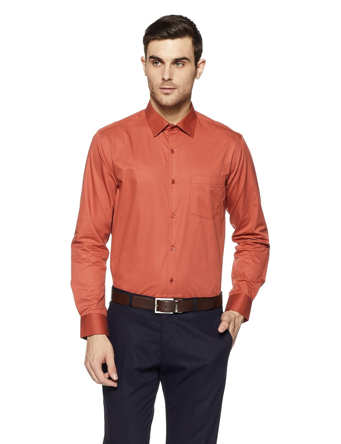 diverse men's solid regular fit formal shirt