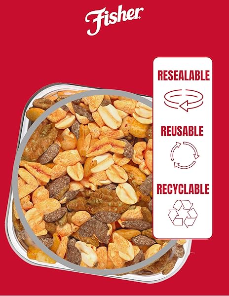 FISHER SNACK HONEY ROASTED MIXED NUTS WITH PEANUTS, 24 OUNCES, PEANUTS, CASHEWS, ALMONDS, FILBERTS, PECANS