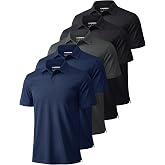 MAGCOMSEN 5 Pack Mens Polo Shirts Short Sleeve Quick Dry Moisture Wicking Golf Polos Casual Athletic Golf Shirt