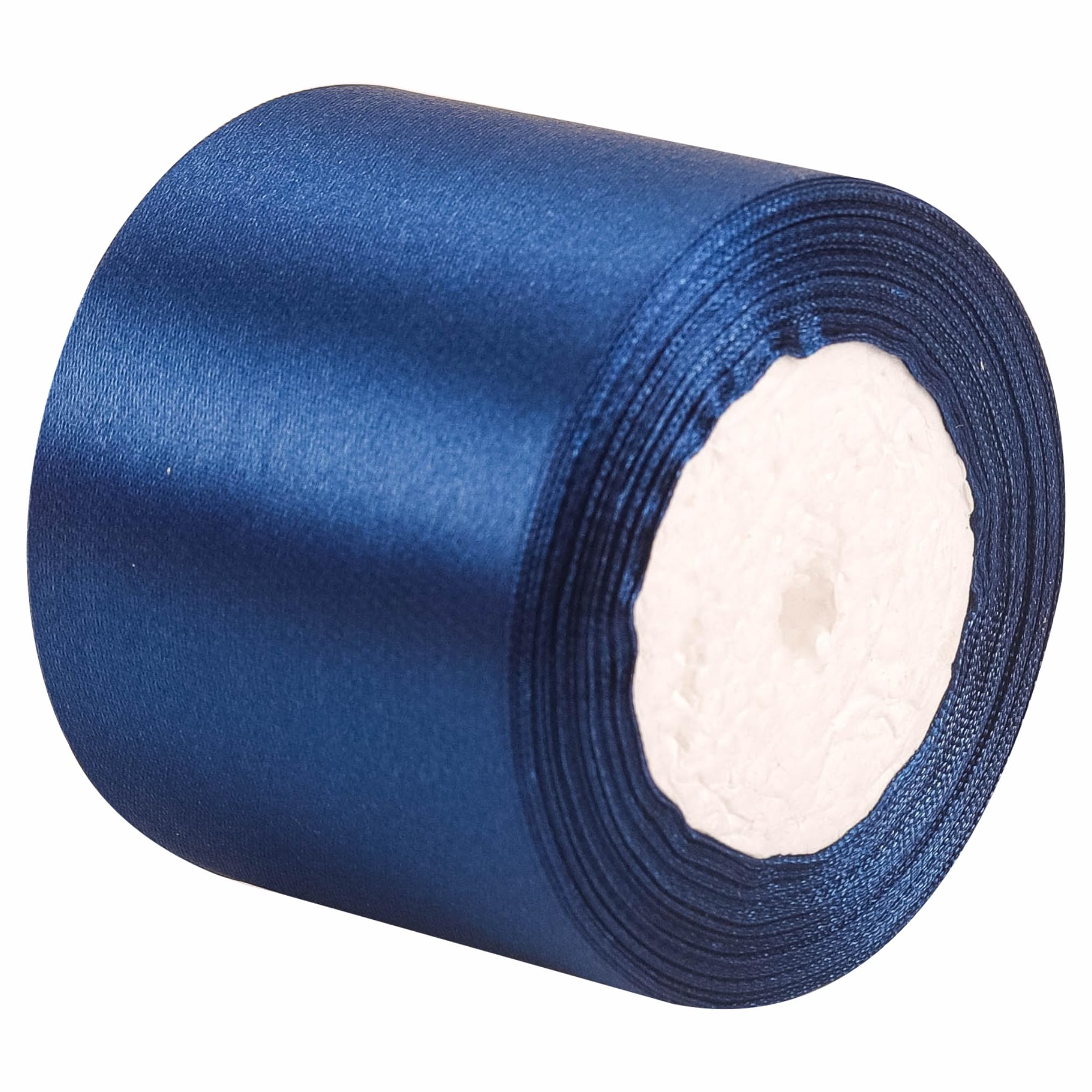 75mm Wide Dark Blue Solid Satin Ribbon for Gift Wrapping 22M,Silk Thick Ribbon Polyester Ribbon 75mm for Crafting Christmas,Hair Bows, Bouquets,Cake,Wedding Car,Party Decoration