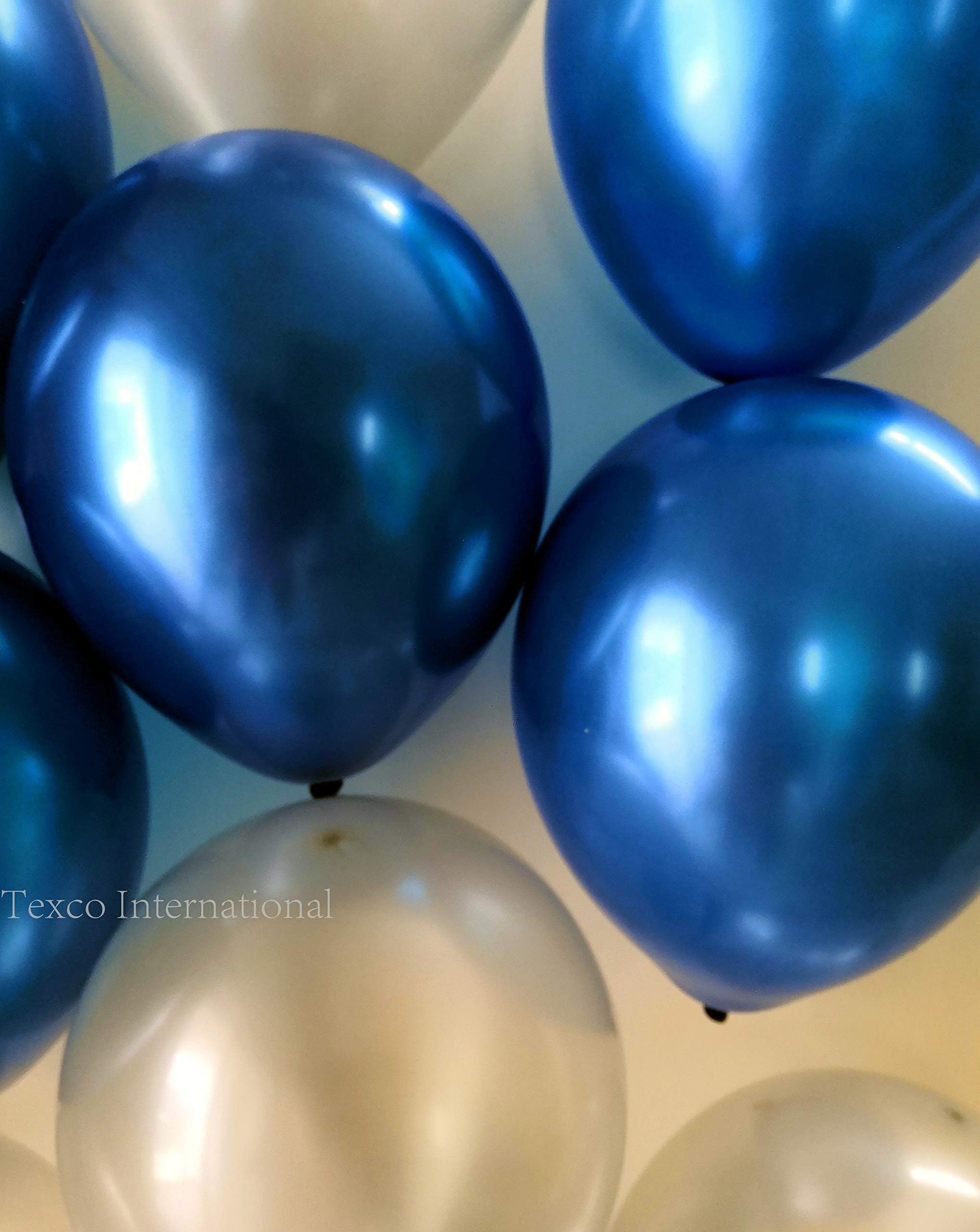 Texco International Frozen HD Metallic Toy Balloons (Silver and Blue) - Set of 50 Balloons