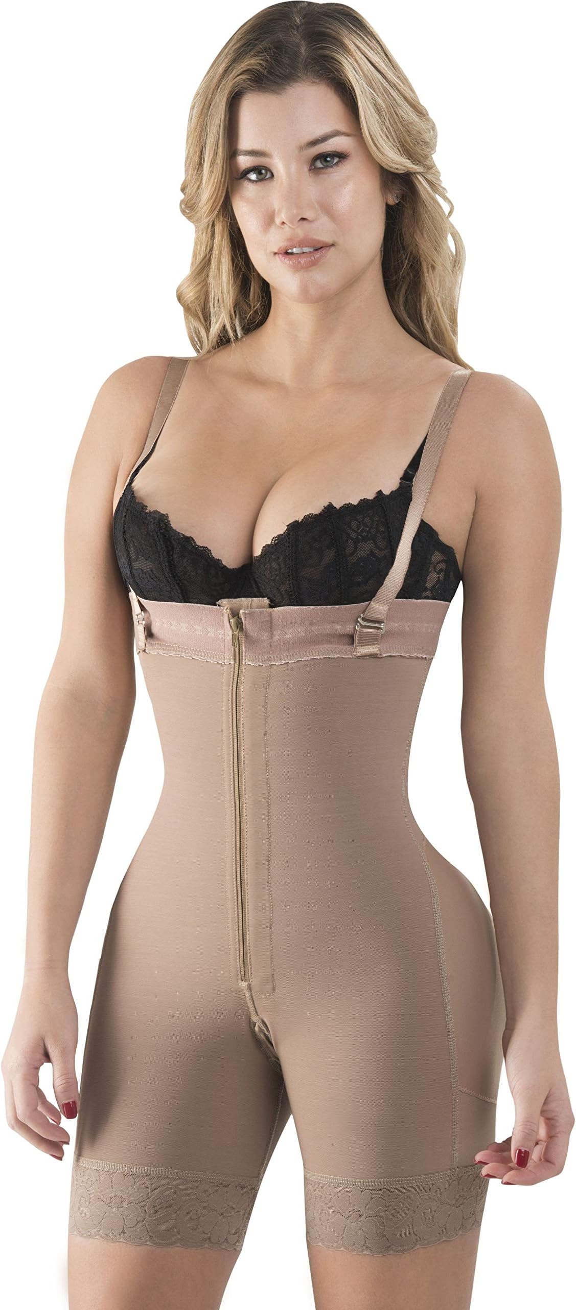 Powernet Butt Lifter Mid Thigh Strapless Post Surgery Partum Women Girdle Fajas Reductoras Moldeadoras Colombianas 615C
