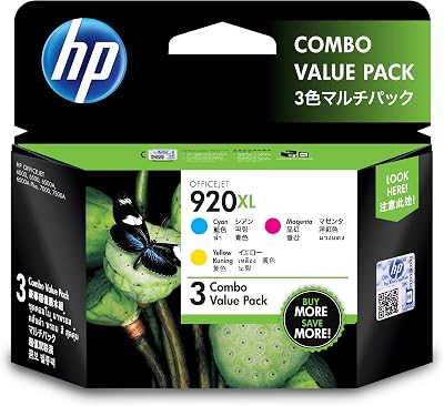 HP 920XL Color Officejet Ink Combo Pack Cyan Magenta Yellow Vivera Ink