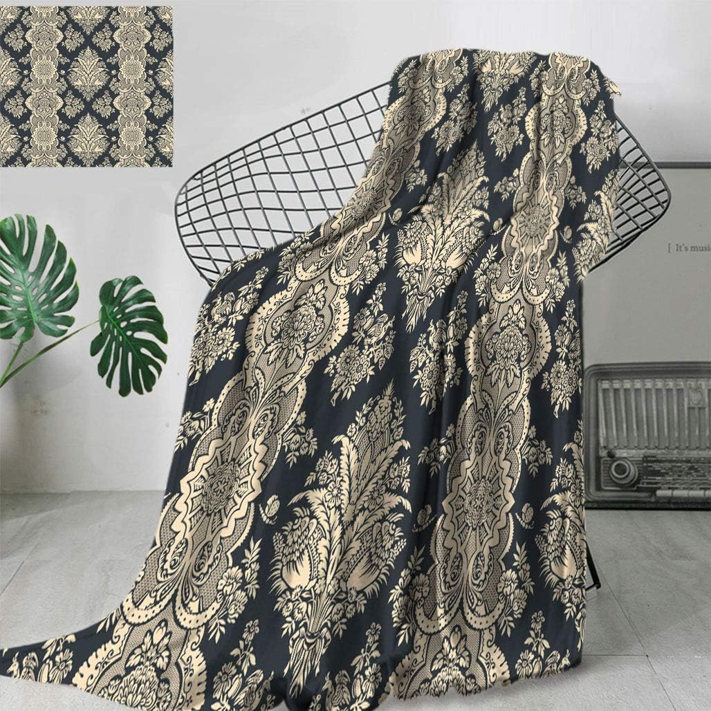 Topodecor Floral Luxury Fleece Blanket, Victorian Style