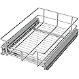 Pull Out Cabinet Organizer 11" W X 17" D, Slide Out Drawers For Kitchen Organizers and Storage, Pull Out Drawers For Cabinets Capacity Heavy Duty Caddy, Cabinet Shelves Chrome-Plated, Bathroom Pantry