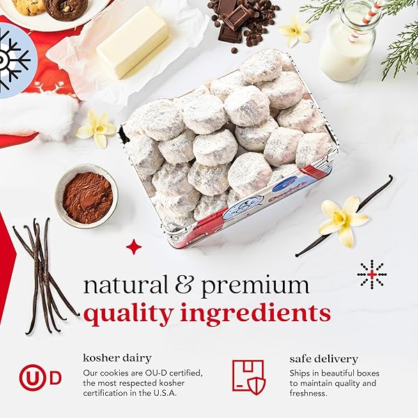 DAVID’S COOKIES WINTER WONDERLAND BUTTER PECAN MELTAWAY TIN – DELICIOUS WITH CRUNCHY PECANS – SOFT & MELT IN YOUR MOUTH FLAVORFUL SNACK, GOURMET HOLIDAY FOOD GIFT BASKET 16OZ