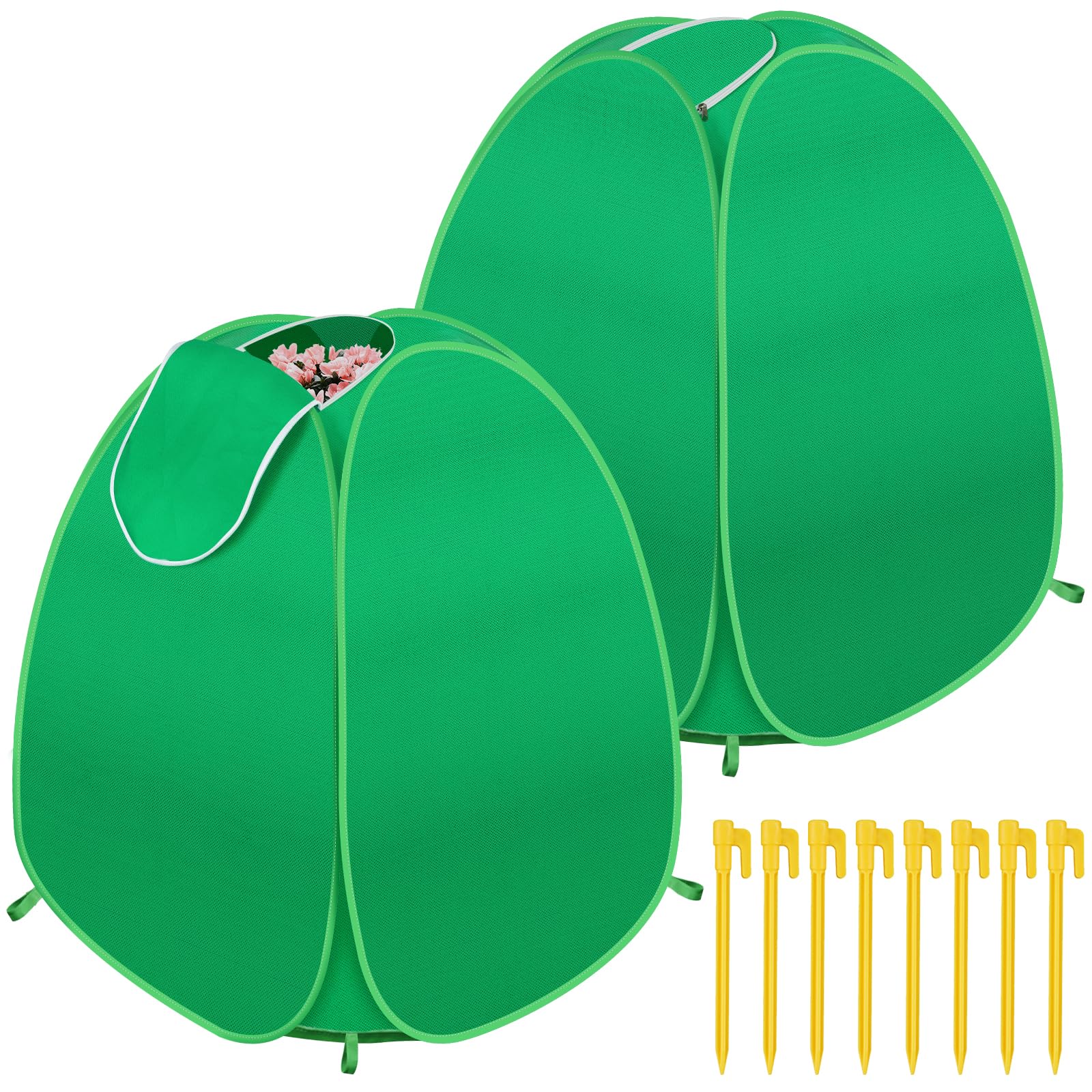 Photo 1 of 2 Pack Plant Covers Freeze Protection, Pop Up Shrub Frost Covers for Outdoor Plants Warm Plant Protectors Tent for Winter Protecting Fruit Potted Plants and Shrub from Freezing Animals Eating(22x22x23