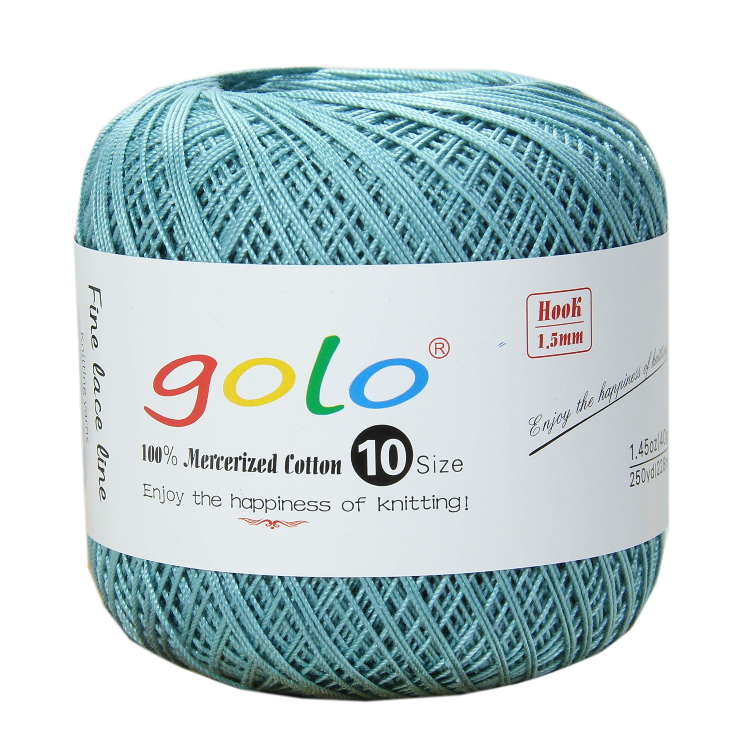 golo Crochet Thread Size 10 Yarn for Hand Knitting Crochet Yarn (Porcelain blue-611)