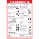 ZOCO - CPR &amp; Choking Poster - Updated CPR &amp; Choking Guidelines - Laminated 12x18 - Heimlich Maneuver &amp; CPR Instructions for Infants Children &amp; Adults - Classroom &amp; Home Safety Chart