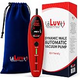 LeLuv Magna Pro LCD Electric Vacuum Pump Controller, 10 Pulse Modes, Red | USB rechargeable; quiet brushless motor, silicone grip, 3 standard and 7 custom modes, dual-unit display and swift release