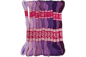 NEWKITA Friendship Bracelet String 12 Skeins, Embroidery Floss Cross Stitch Embroidery Thread Floss Bracelet Making Yarn, Craft Floss (Purple Series)