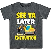 Kids4ever Boys T-Shirts Cotton Alphabet Truck Pattern Short Sleeve Toddler Tee Shirt for 2-6 Years Old