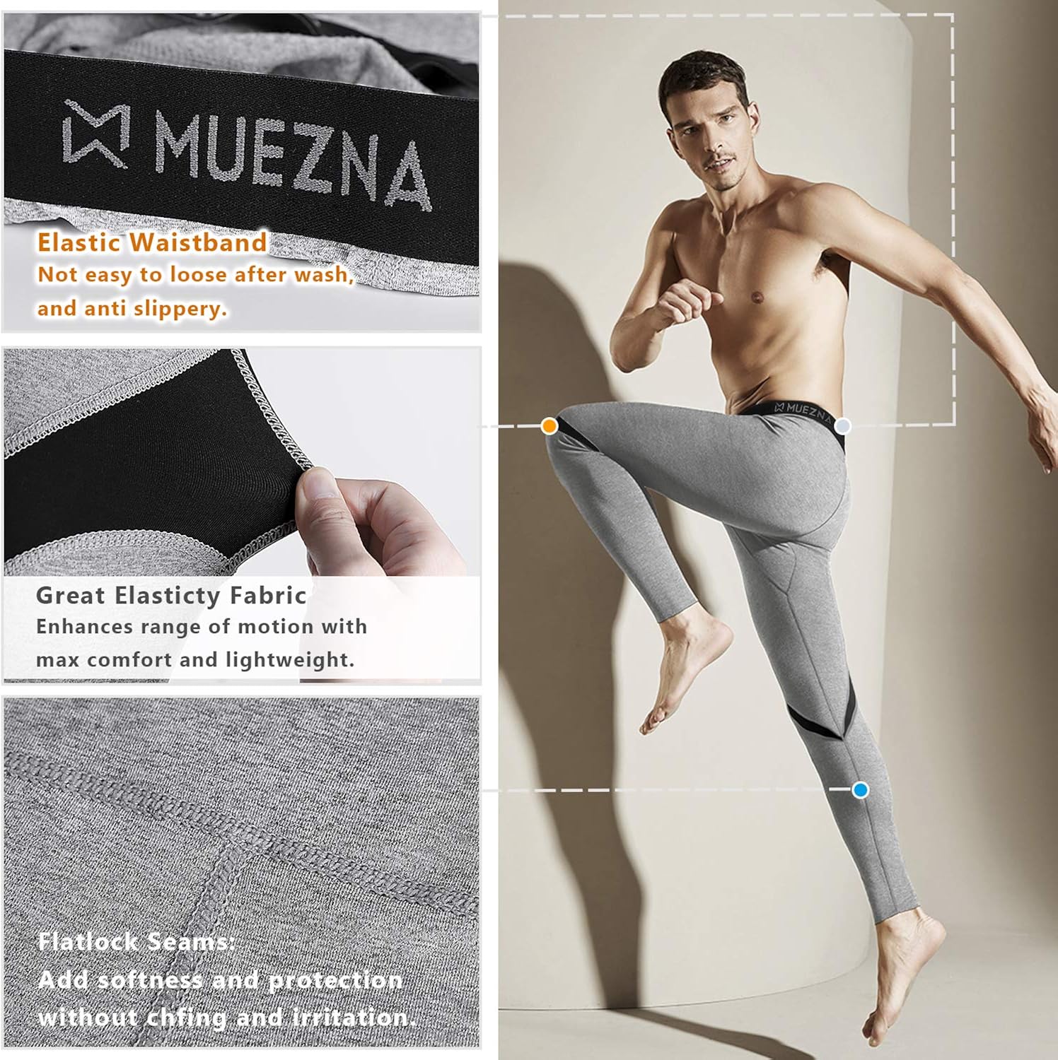 Men's Thermal Top and Bottom Set Underwear Long Johns Base Layer with Soft Fleece Lined at  Men’s Clothing store
