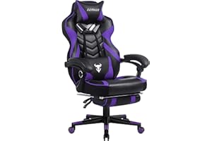 Zeanus Purple Gaming Chair for Adults Big and Tall Computer Gaming Chair Gaming Chair with Massage Ergonomic Gaming Chair wit
