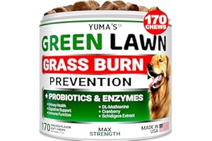 YUMA'S Dog Urine Neutralizer for Lawn - 170 Chews - Advanced Grass Green Savers for Dog Urine - Canine Pee Grass Neutralizer Supplement - Green Lawn Treats with Probiotics and Digestive Enzymes
