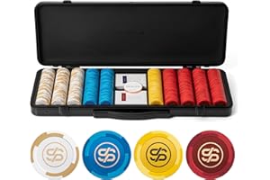 SLOWPLAY Godel 14g Clay Poker Chips Set for Texas Hold’em, 500 PCS [Blank Chips] Features a High-end Chip case with Extra Durable German Polycarbonate Shell, Ideal Gifts for Poker Players