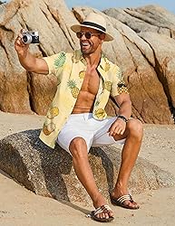 COOFANDY Mens Hawaiian Shirts Short Sleeve Button