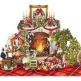 HEARTAGS- Pop Up Christmas Card Cats, 3D Cat Christmas Cards Pop Up, 6x8 in Popup Holiday Gretting Cards For Husband, Wife, Kids, Mom, Dad, Son, Daughter, Sister, Adults With Envelope and Message Note