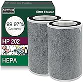 HP202 Replacement Filter Compatible with HP201, UA205, AP1000 HP200 For Shark HC501, HC502 Air Purifier MAX Replacement Filter HEPA, Part # HE2FKBASMB, HE2FKBAS, HE2FKPET, HE2FKPRO (2 Pack)