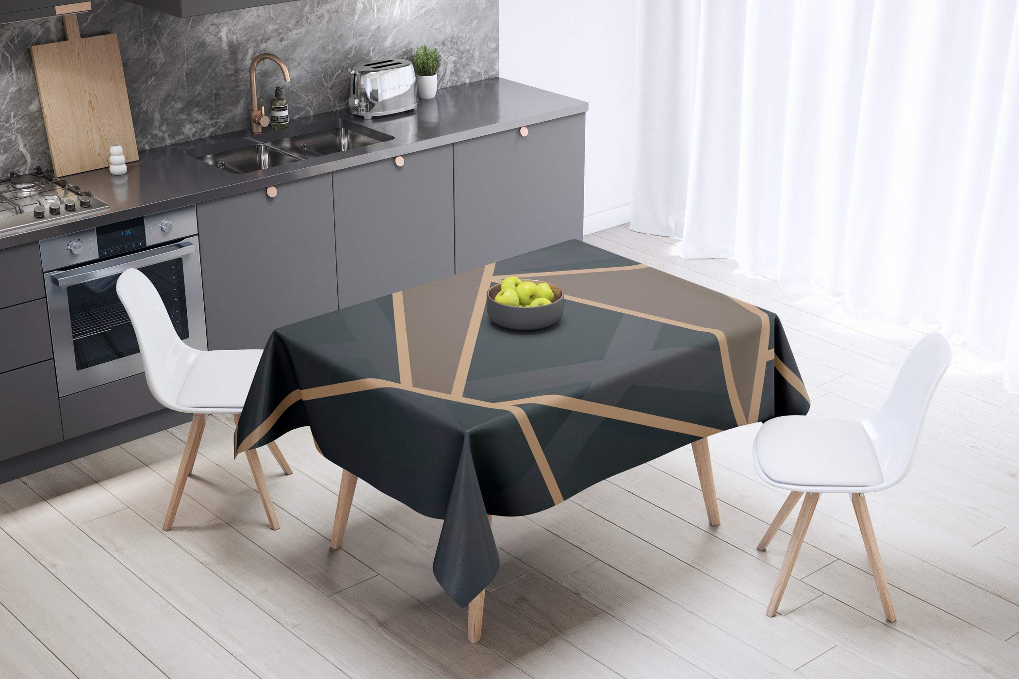 Bonamaison Kitchen Decoration, Tablecloth, 140cm x 140cm - Designed and Manufactured in Turkey