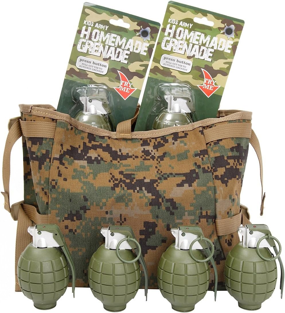 Kids Army Grenade Ammo Bag Includes 6 Toy Hand Grenades KAS Amazon.co.uk Toys & Games