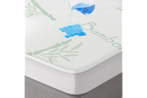 Flippeddream King Mattress Protector - 100% Waterproof & Cooling Rayon Fiber Mattress Cover (76" x 80") Size Bed Soft, Breathable, Guards Against Spills/Stains Matterss Pad - Pockets Up to 18″ deep
