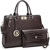 Dasein Women Handbags Purses Ladies Work Purse Satchel Tote Top Handle Shoulder Bags with Matching Clutch