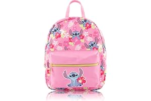 FAST FORWARD Disney Lilo and Stitch Backpack for Women, Men, Boys, Girls, Unisex | Cute PU Leather 10" Stitch Mini Backpack Purse Shoulder Purse | Stitch Bag and Stitch Accessories