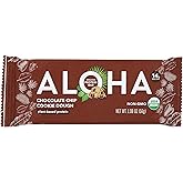 Aloha Organic Chocolate Chip Cookie Dough Protein Bars, 14g Plant-Based Protein, USDA Certified Organic, Gluten Free &amp; Non-GMO, 1.9 Oz (Pack of 12)